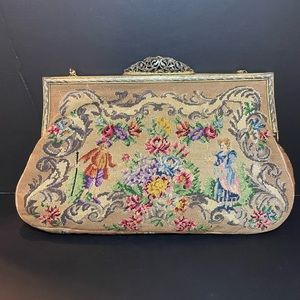 Vintage French 1960s tapestry purse
